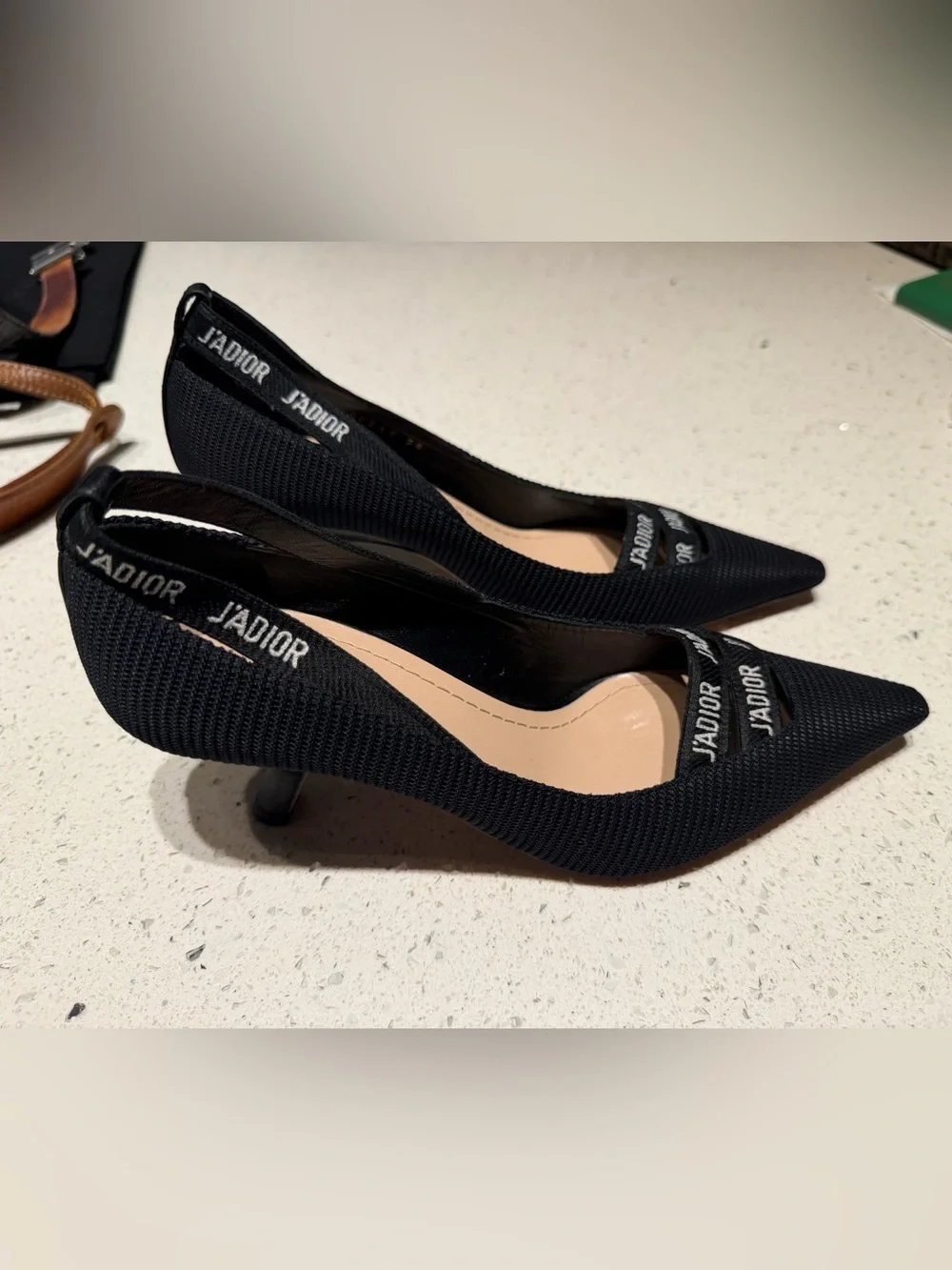 Dior Black J'Adior Pointed Kitten Heel Pumps